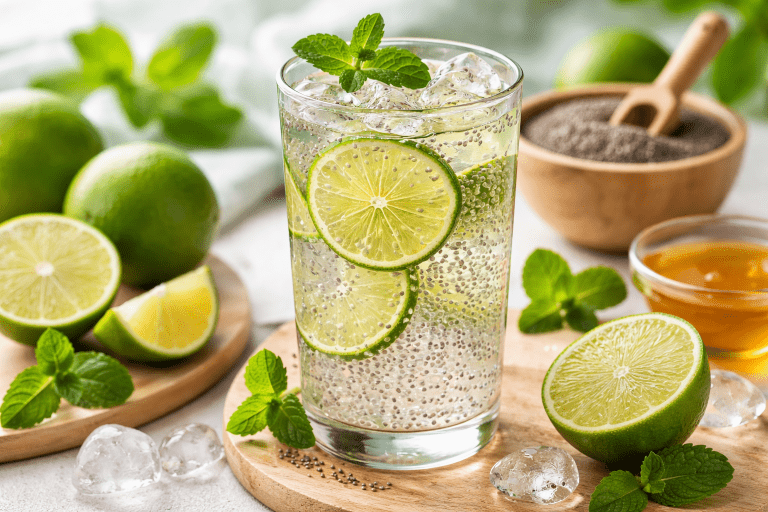 air chia + limau nipis