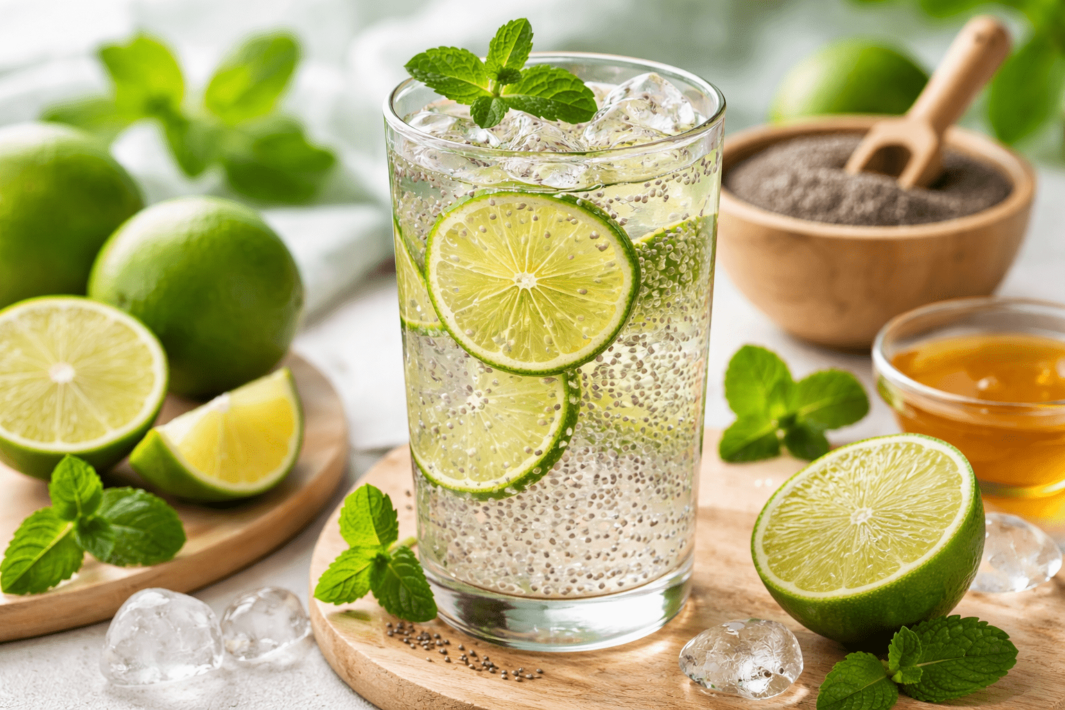 air chia + limau nipis