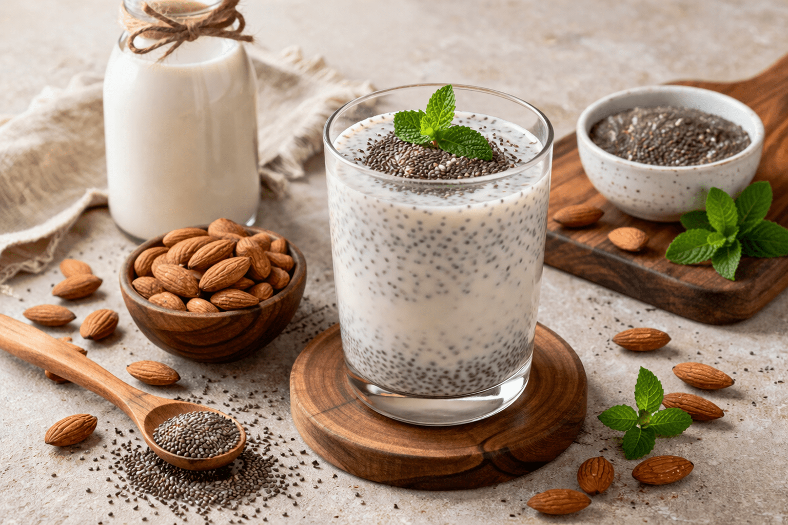 susu badam + chia