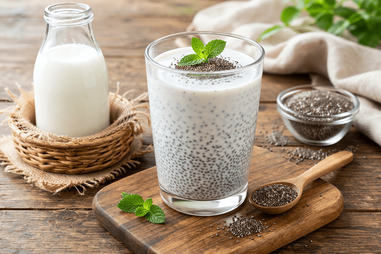 susu segar + chia