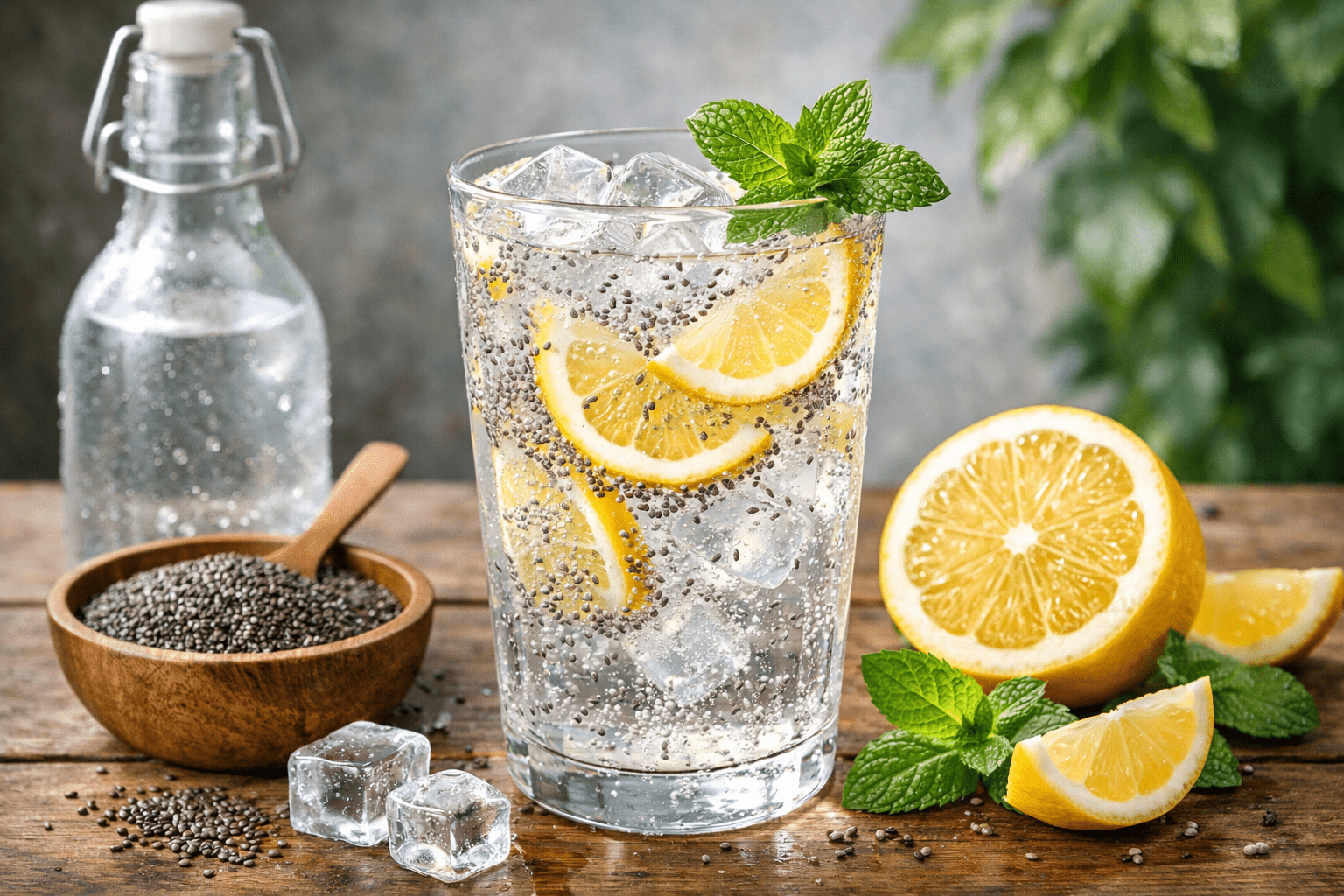 air soda lemon + chia