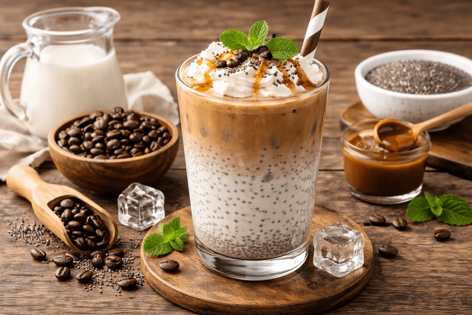 kopi ais + chia