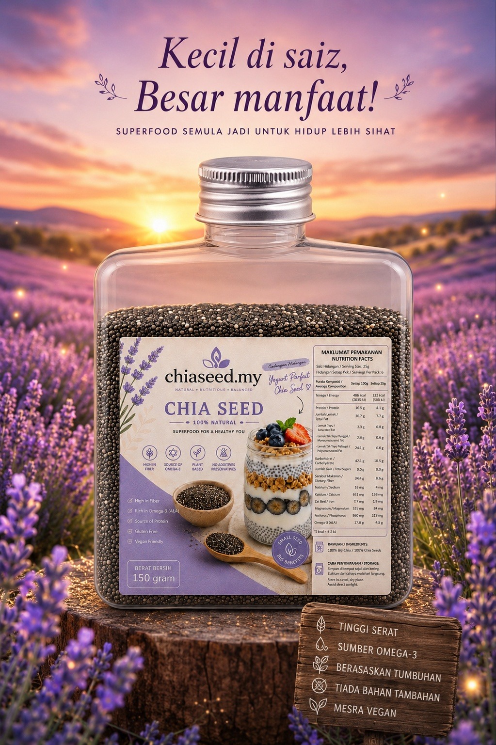 Organic Chia Seed Premium Quality | High Fiber Omega 3 | Healthy Food For Weight Loss & Detox